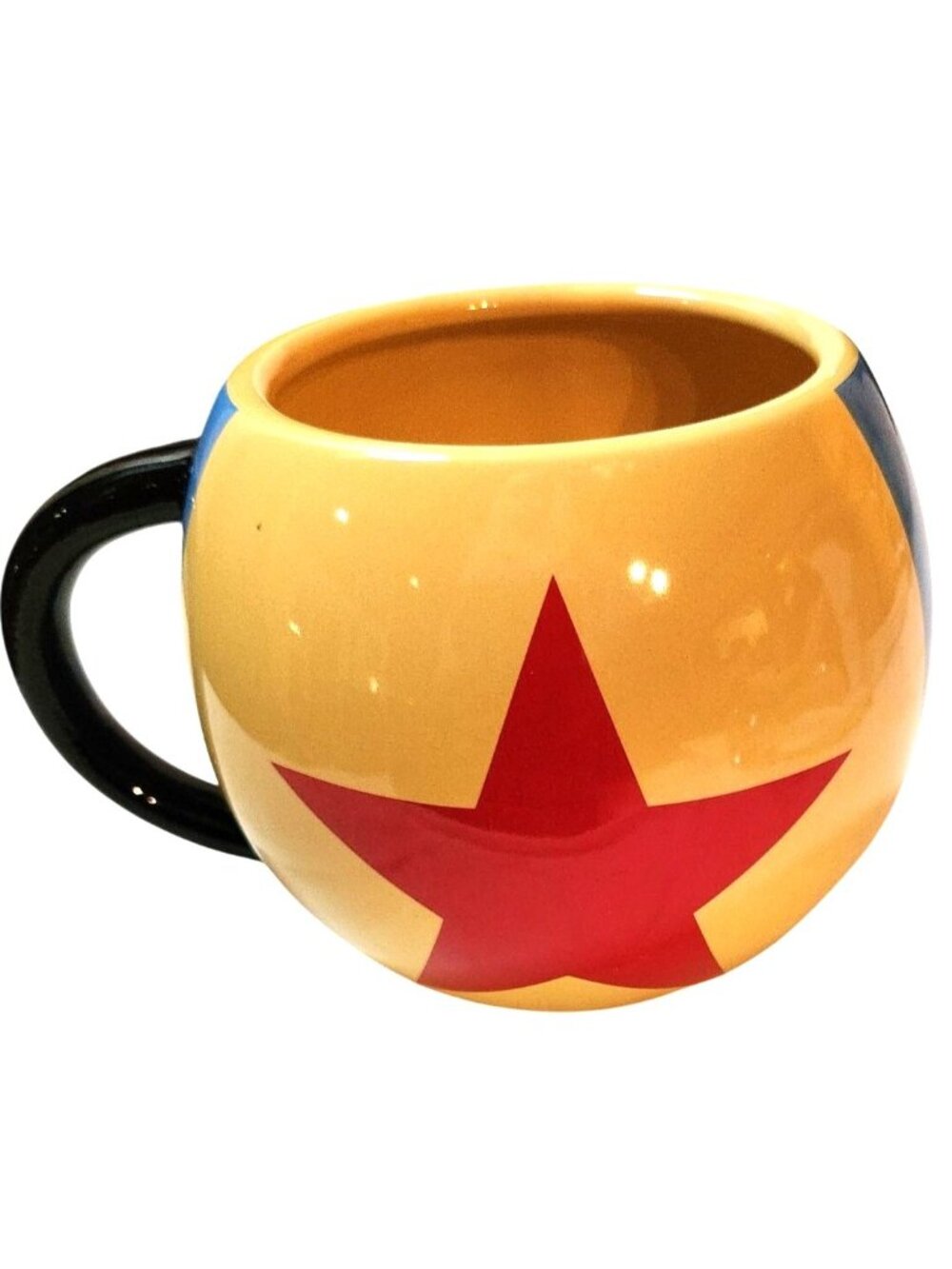 Disney Mug coffee cup Pixar Luxo Ball Ceramic yellow blue black Red Star